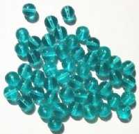50 8mm Round Transparent Blue Zircon Glass Beads